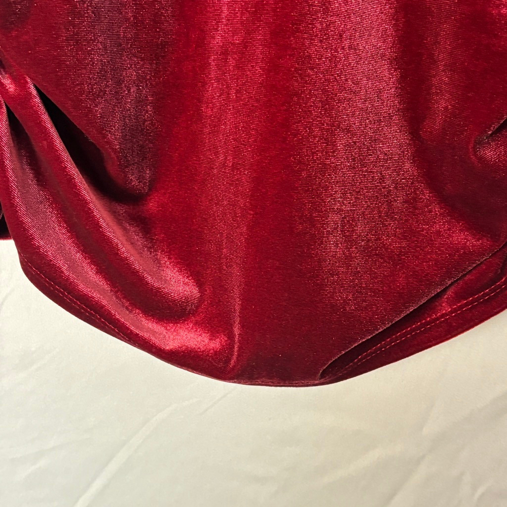 Burgundy Velvet Mesh Top Sheer Long Sleeve Y2K 2000s Goth Fairy Grunge NWT Med - Picture 4 of 9